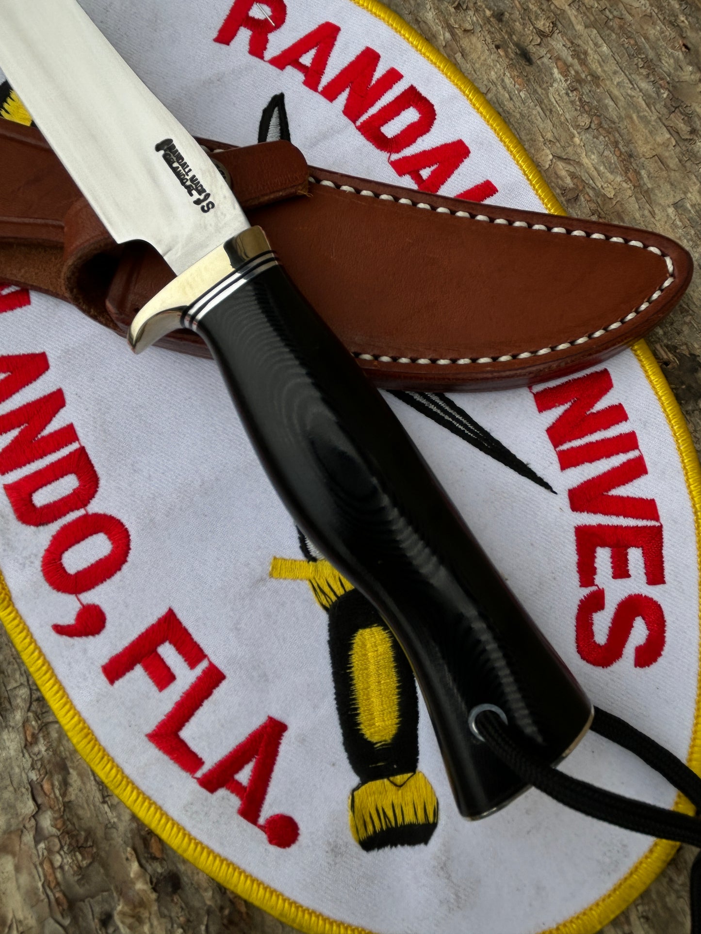 Randall Denmark Special Stainless 41/2" Blade NS, Black Micarta BP handle ,Lanyard hole, NS Butt Cap