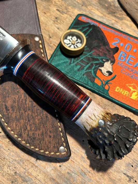 Treeman Iron Mt Hunter Forged 1095 NS Horsehide Crown Stag Giraffe