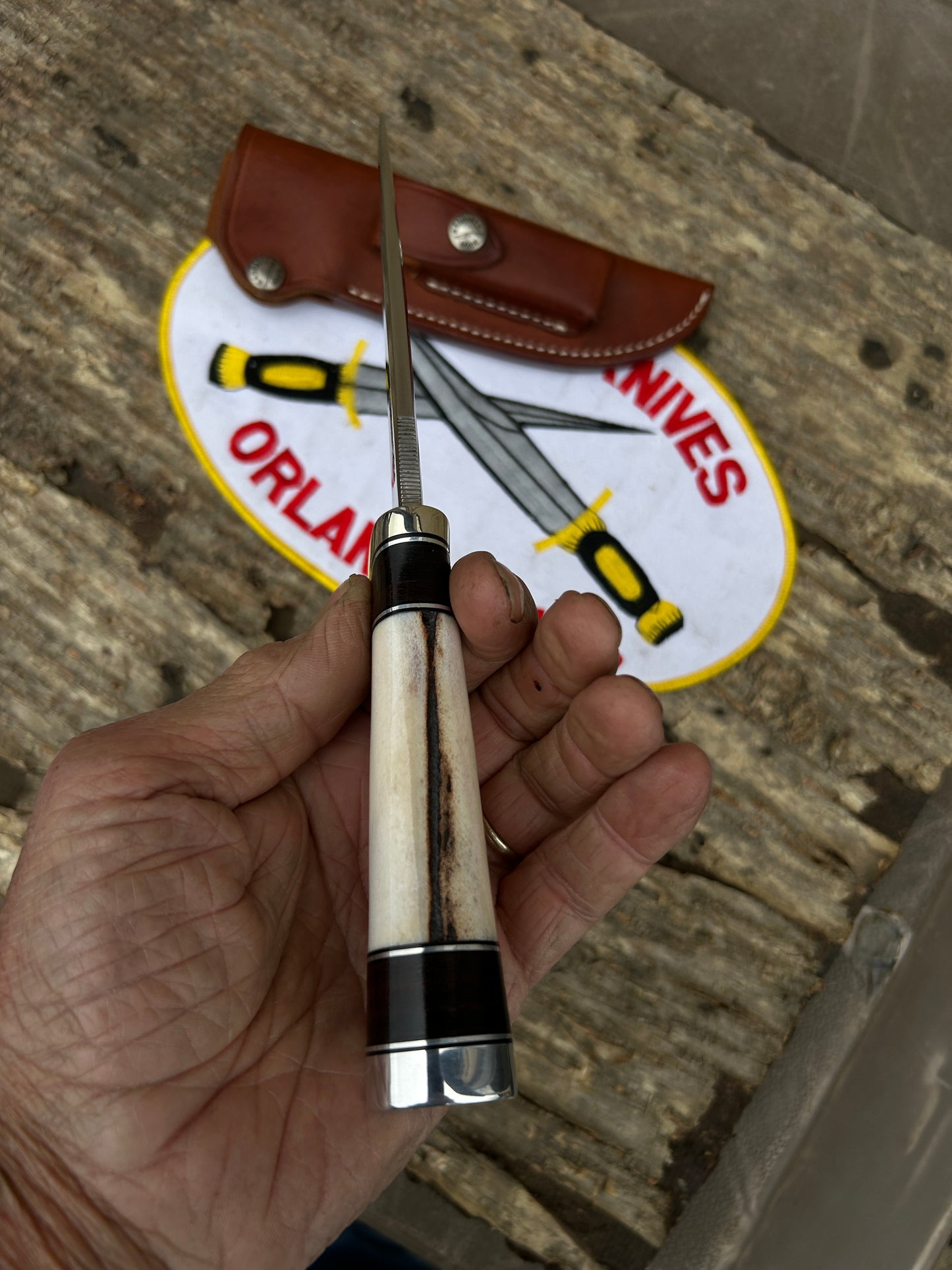 Randall Model 25 -5 Trapper  NS, TN, Polished Stag Aluminum Butt Mint