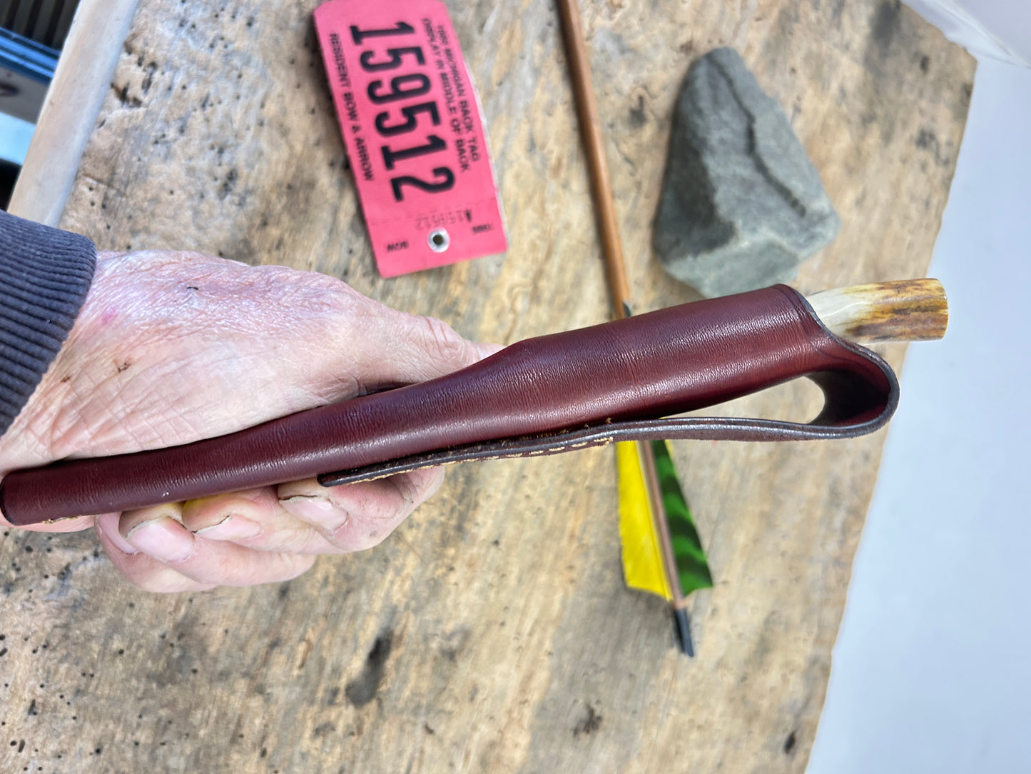 Treeman Alaskan 4" Super Slicer AEB-L Stainless Horse Hide Crotch Stag pouch Sheath