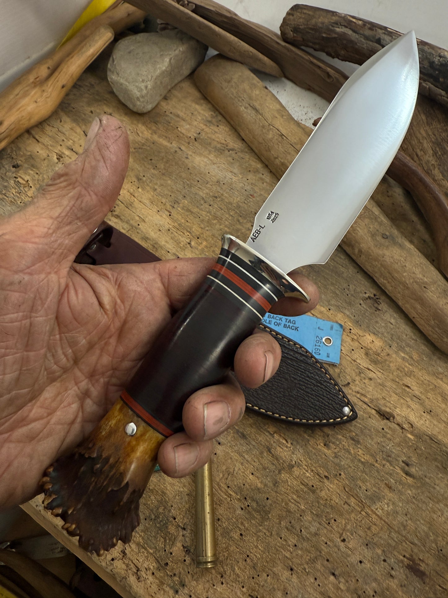 Treeman Special Hunter AEB-L Nickel Silver Horse Hide Crown stag Butt