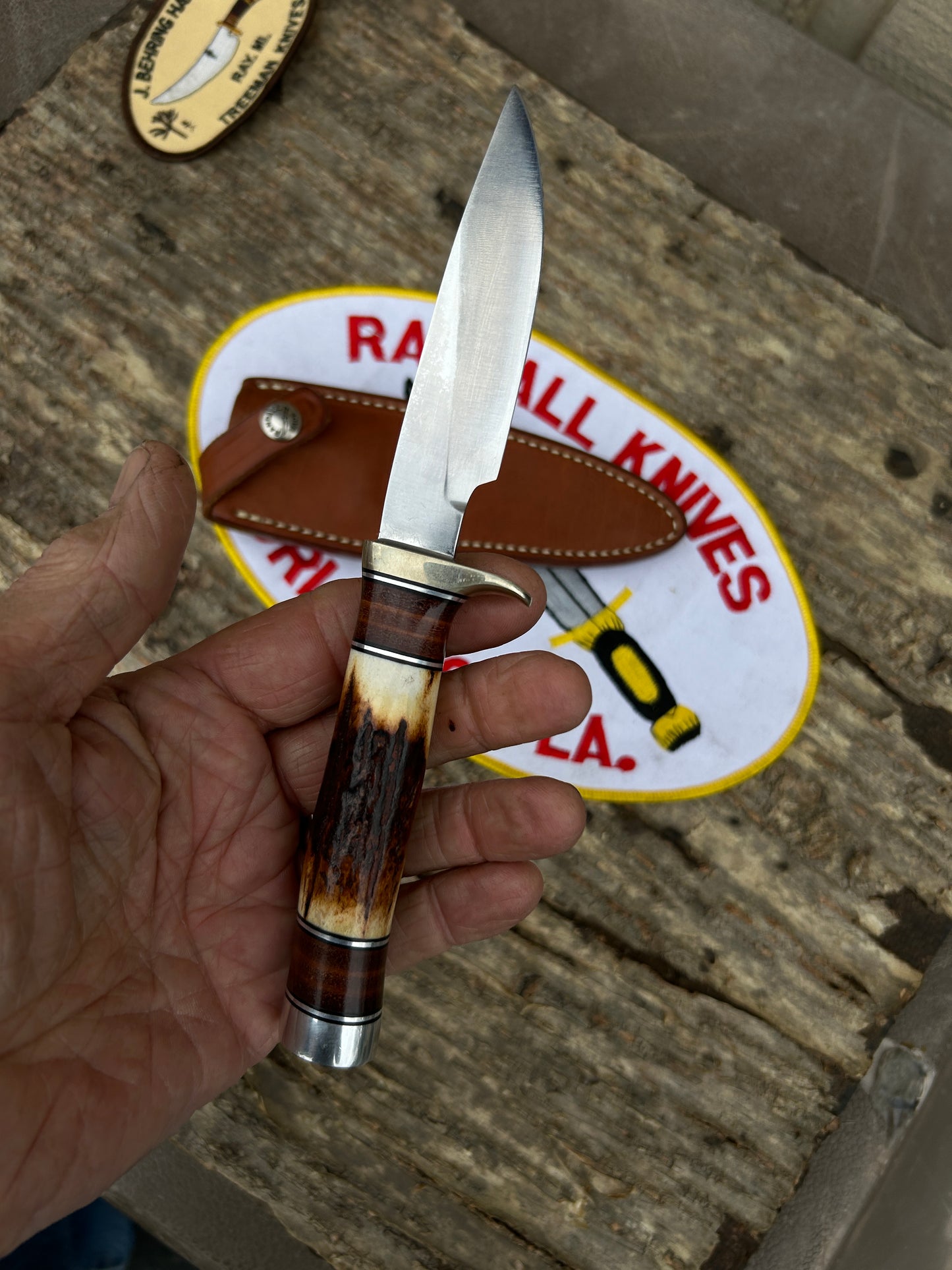 Randall Model 26 Trapper 4" Carbon Blade ,NS, Trapper Stag Handle aluminum Butt Mint
