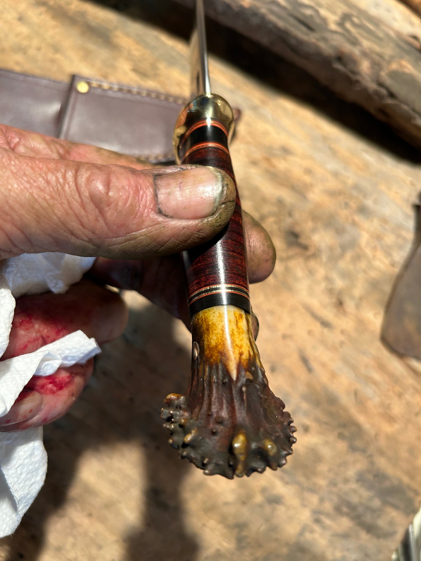 Treeman Caper Brass Horse Hide German Roe Deer crown stag Butt