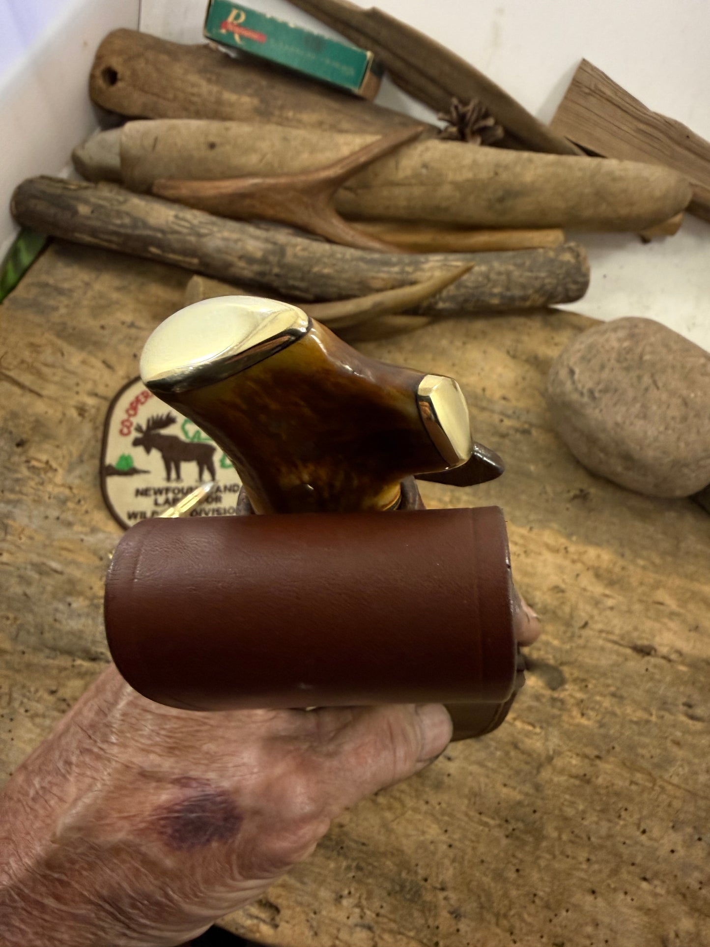 Big SIX Hammer Mark Hunter Horse Hide Crotch Stag Pinned butt Caps