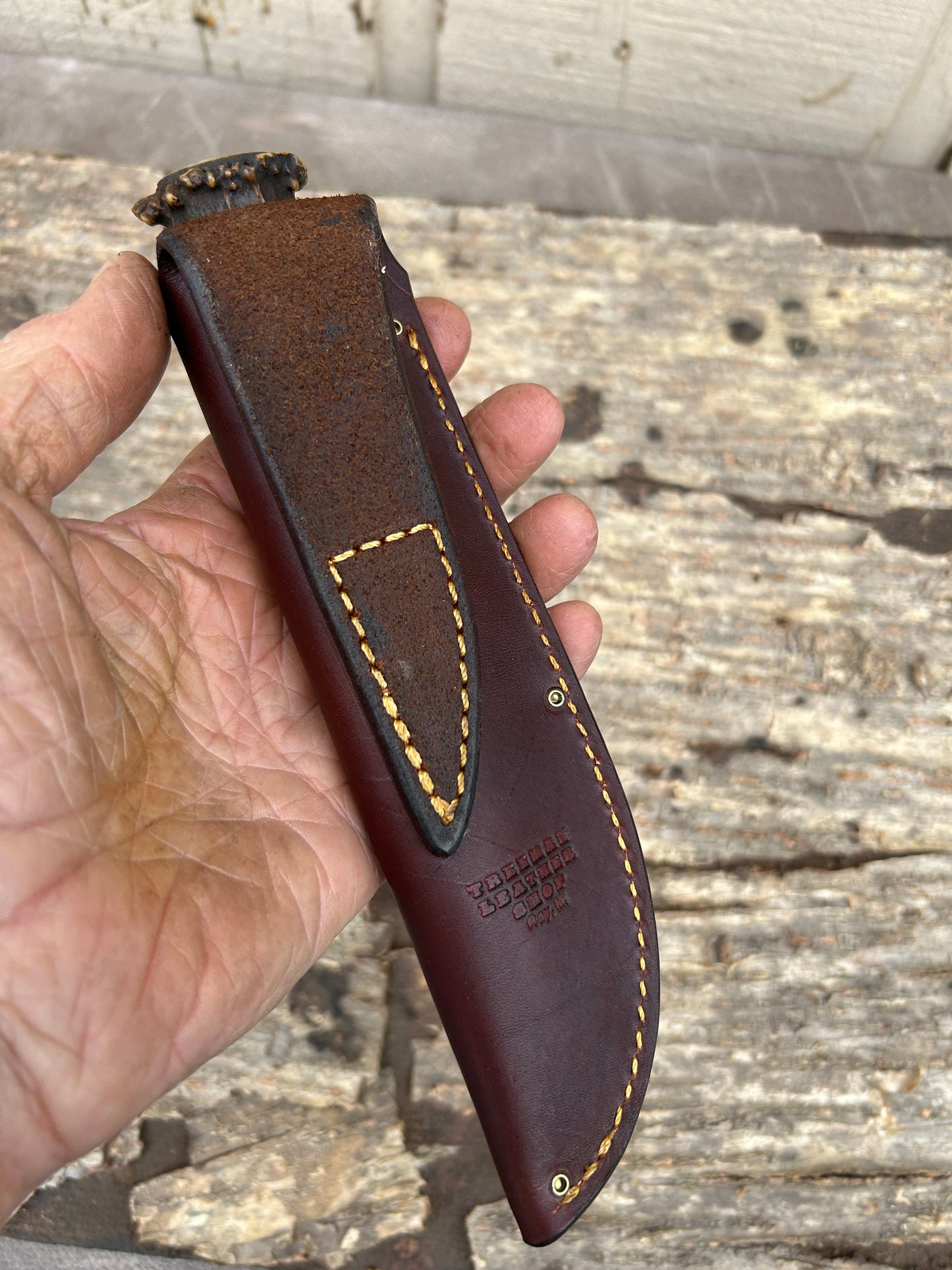 Treeman Deer & Trout Horsehide Crown Stag Pouch Sheath