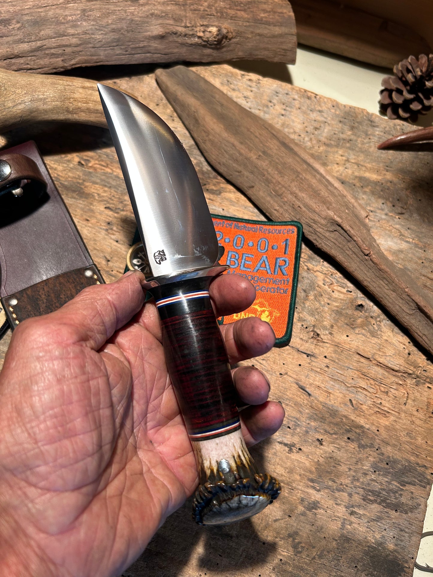 Treeman Iron Mt Hunter Forged 1095 NS Horsehide Crown Stag Giraffe