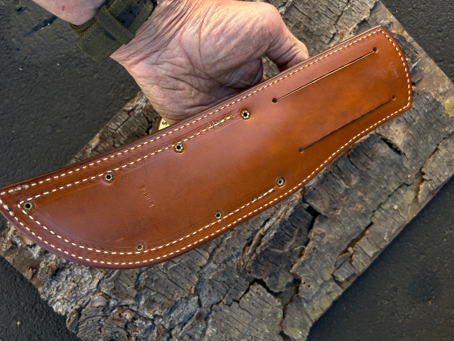 Vintage Treeman Big 6" Hunter Basket Weave Basket Sheath