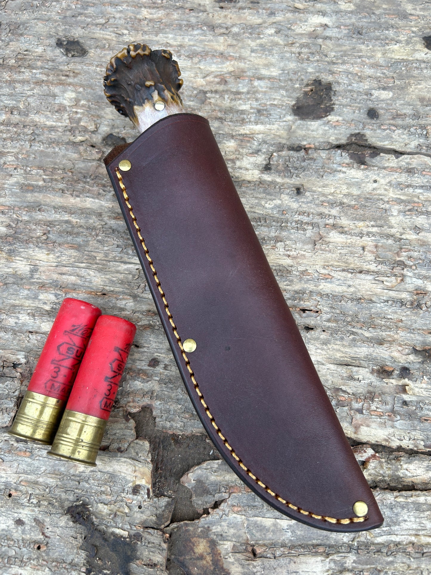 Treeman Deer & Trout Horsehide Crown Stag Pouch Sheath