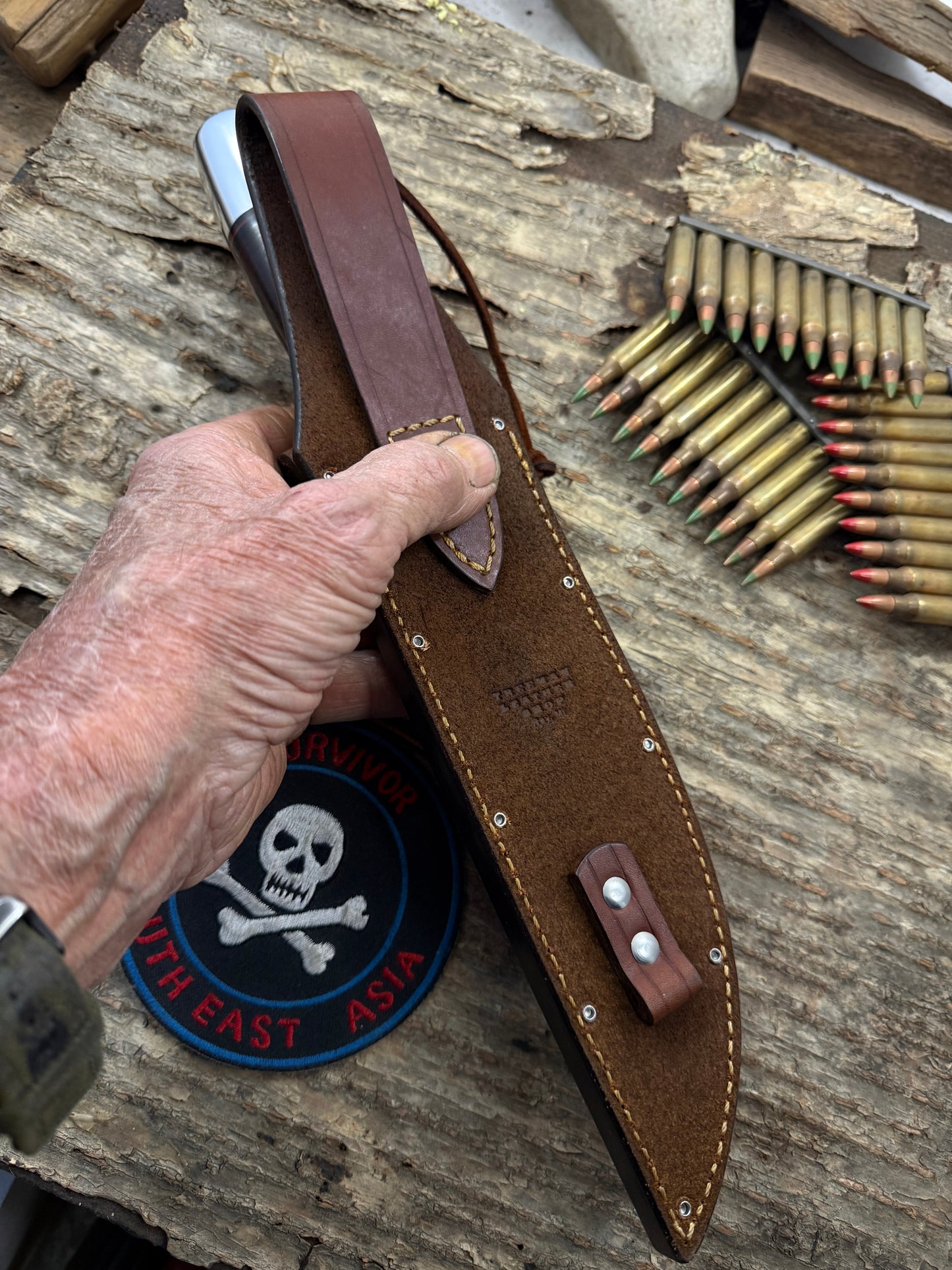 J. Behring Handmade 8" Model 1 Heavy Duty AEB-L Stainless Skull Fighter