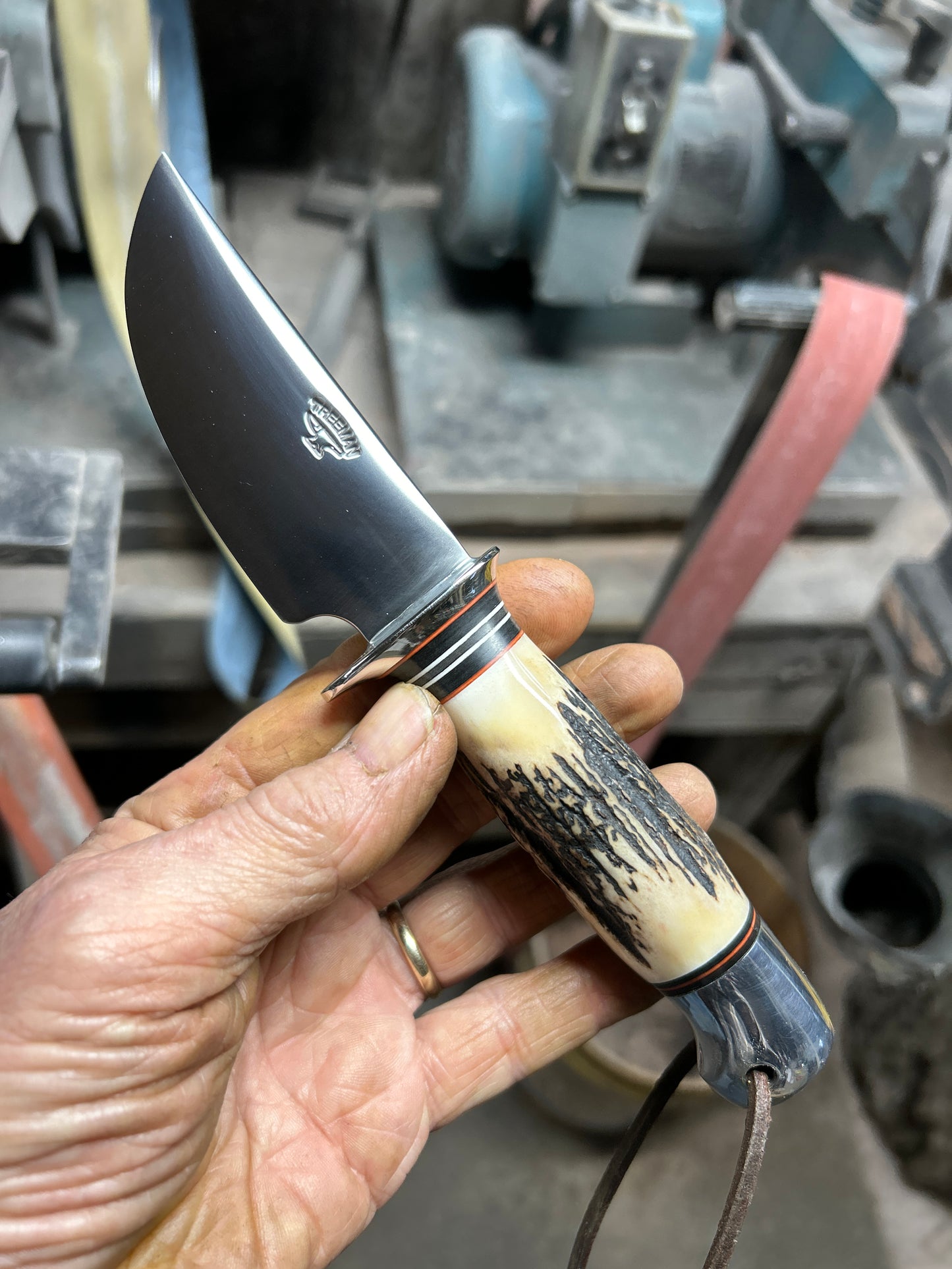 Treeman South Dakota Caper Stag Aluminum AEB-L Stainless Croc Sheath 5 options