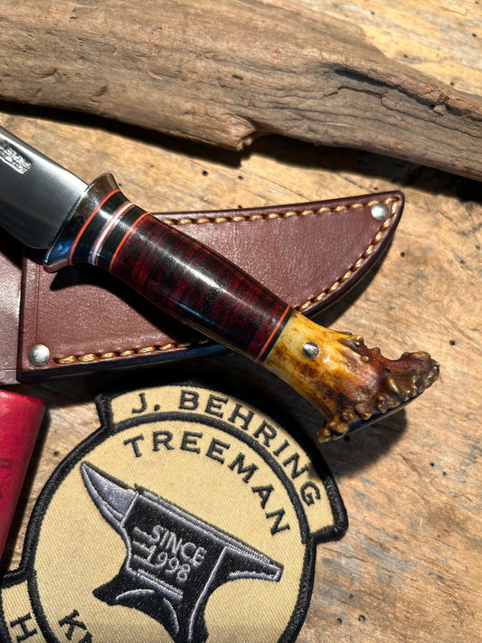 Treeman Michigan Trout Knife 3 1/2" Blade NS HH German Crown Stag