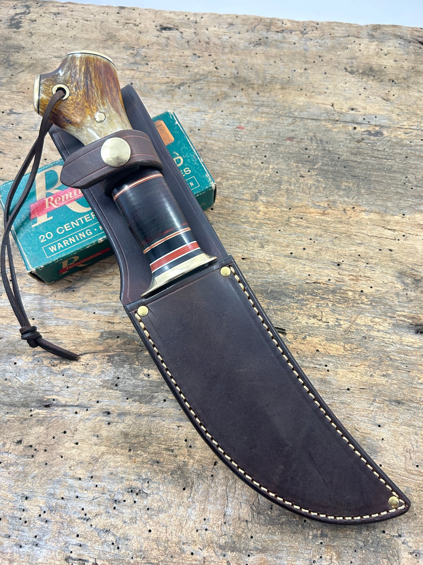 Treeman Big Six Hunter Horse Hide Crotch Stag Butt Brass caps