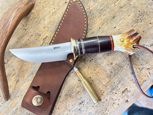 Treeman Deer & Trout 4" Blade Brass Horse Hide Crotch Stag