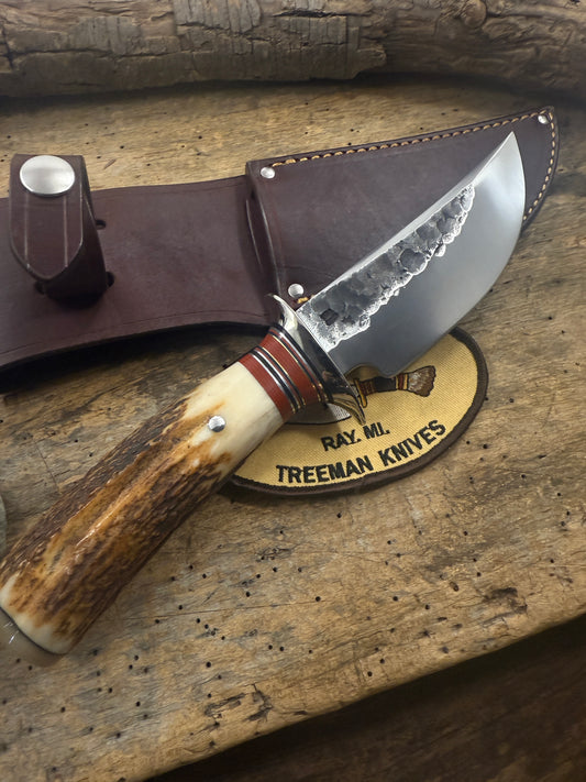 Treeman Fox River 5" Hammer mark Hunter Stag Handle
