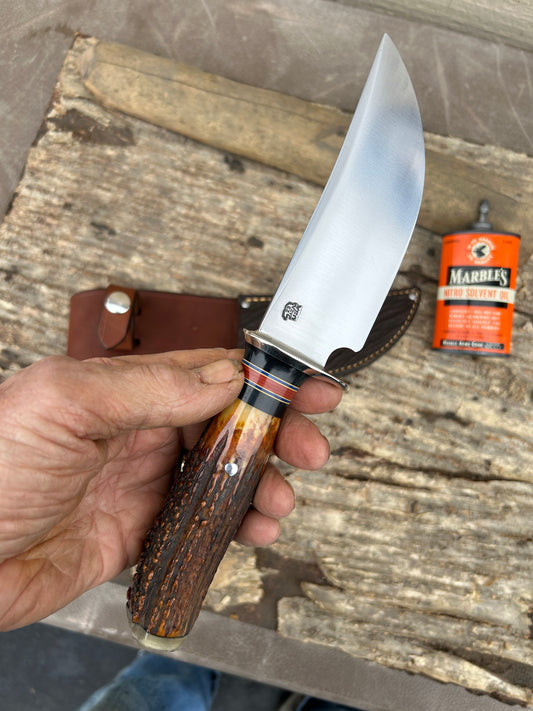 Treeman Fox River  Nickel Guard AAAA Stag Ox Butt Cap Shark Sheath