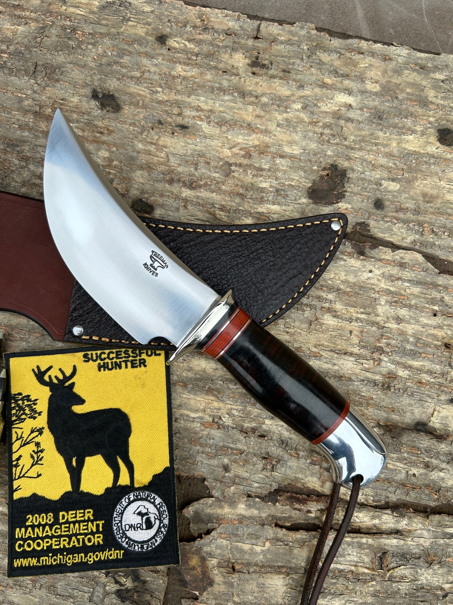 Treeman Fox River Stainless  Brass Guard Aluminum crows beak butt shark sheath