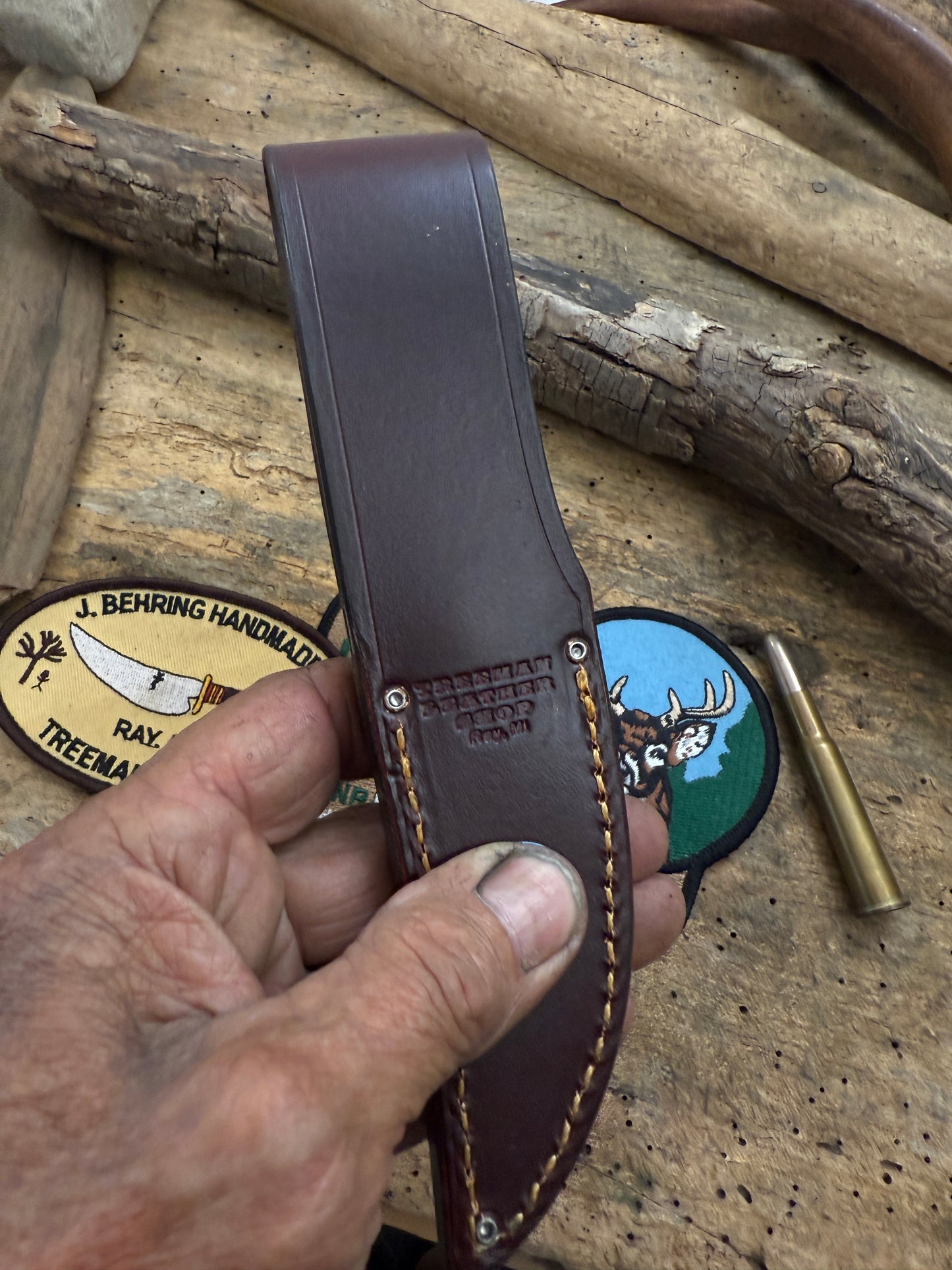 Treeman Trout Knife Green Crock Stag Sheep Horn Stude Spring