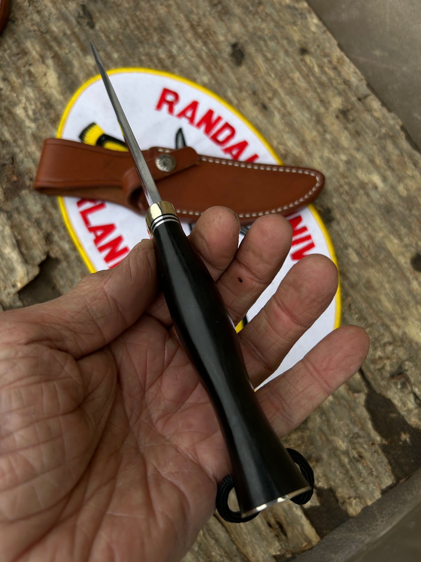 Randall Denmark Special Stainless 41/2" Blade NS, Black Micarta BP handle ,Lanyard hole, NS Butt Cap