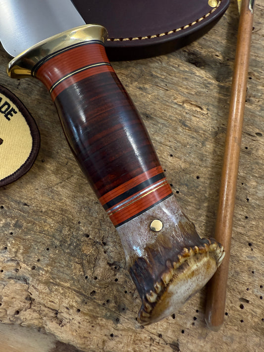 Treeman Big Bay Hunter  Pop's Pro Cut Steel  Horse Hide Crown Stag OLD SCHOOL