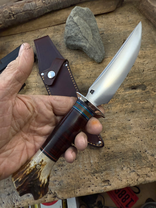 Model 1 - 6" Fighter Nickel Horse Hide Crotch Stag