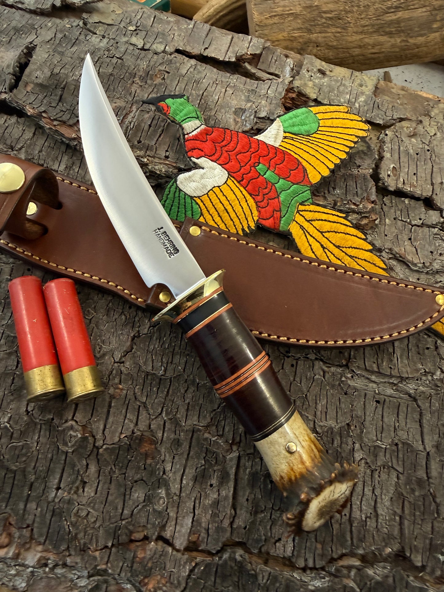 Treeman 5" Deer & Trout Old School Crown Stag Horse hide