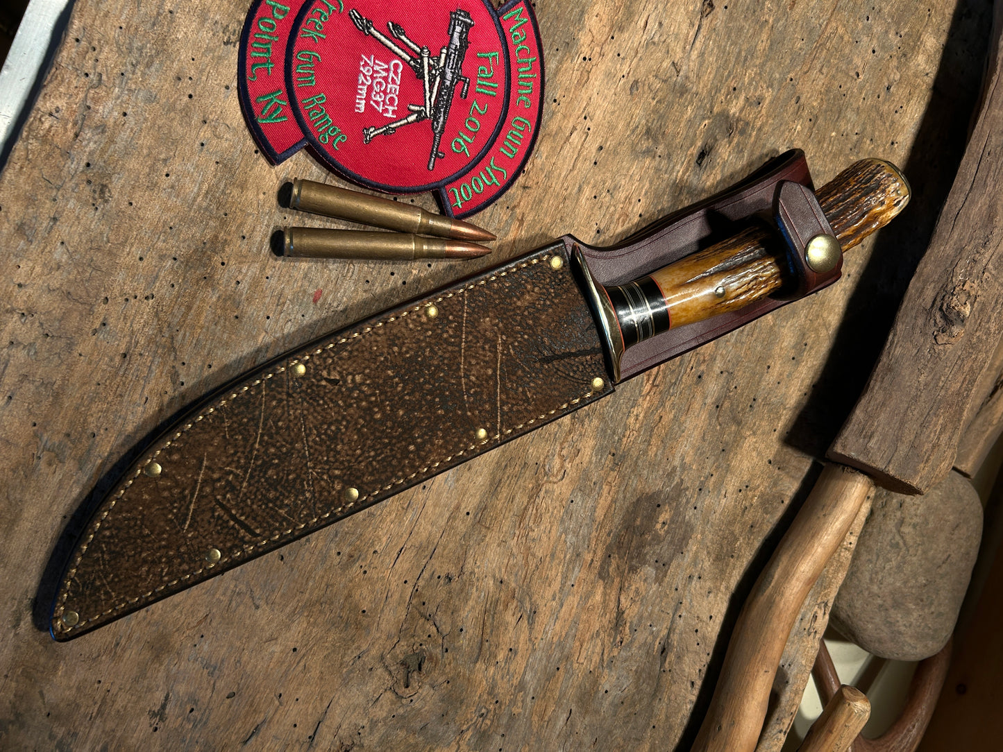 Treeman Double Skull Fighter AEB-L Stainless Steel Sambar Stag