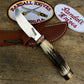 Randall Model 21 Little game 3 1/4" Carbon Blade Flat Top Brass guard Sambar Stag Brass Butt older knife Mint