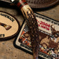 Vintage Treeman Patch Knife 2004 Basket Weave Horse Hide Pouch Sheath