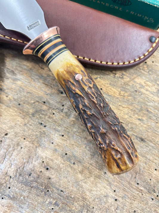 J. Behring Treeman Alaskan Copper Sambar stag mammoth butt cap pouch sheath
