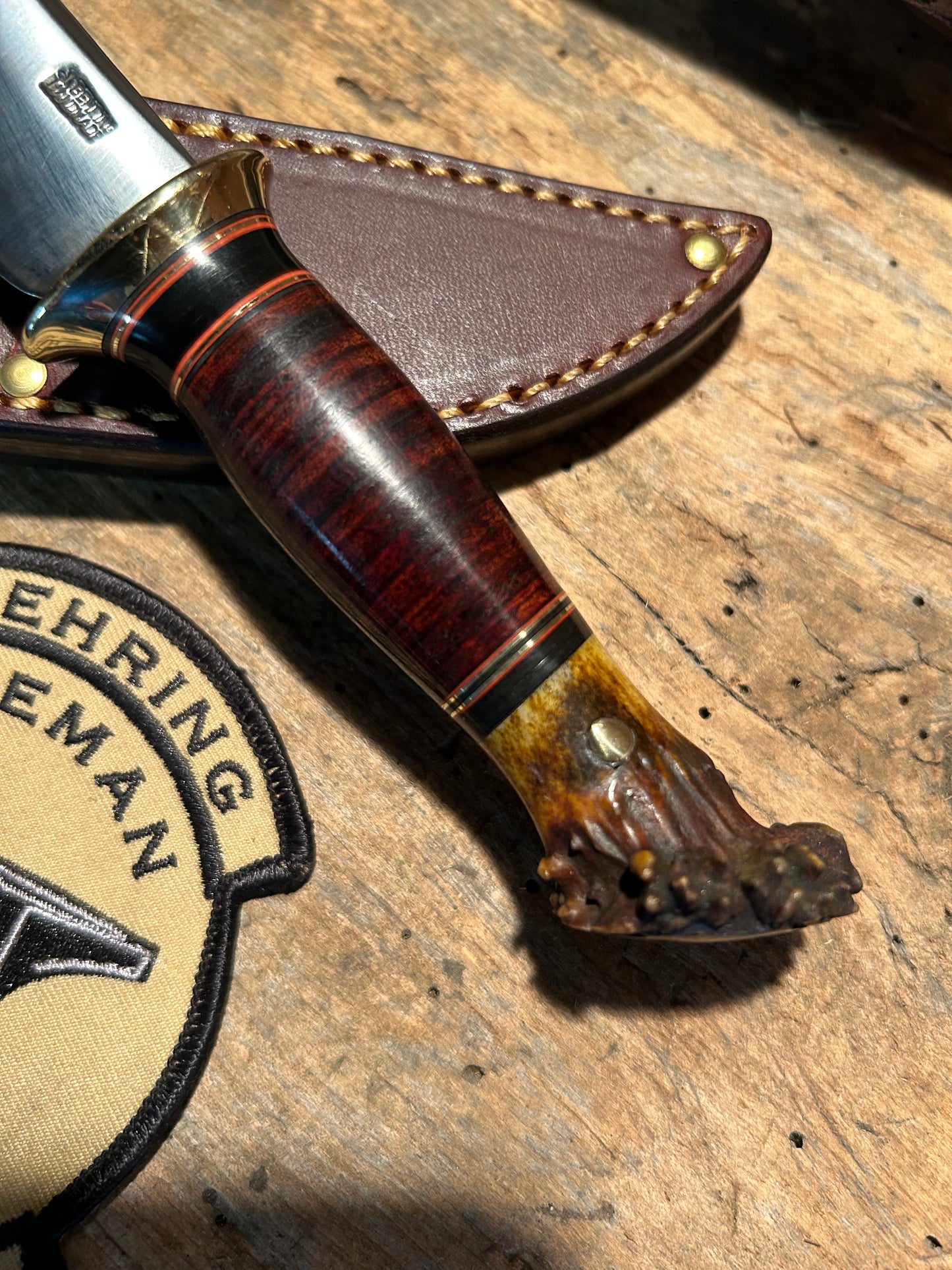 Treeman Caper Brass Horse Hide German Roe Deer crown stag Butt