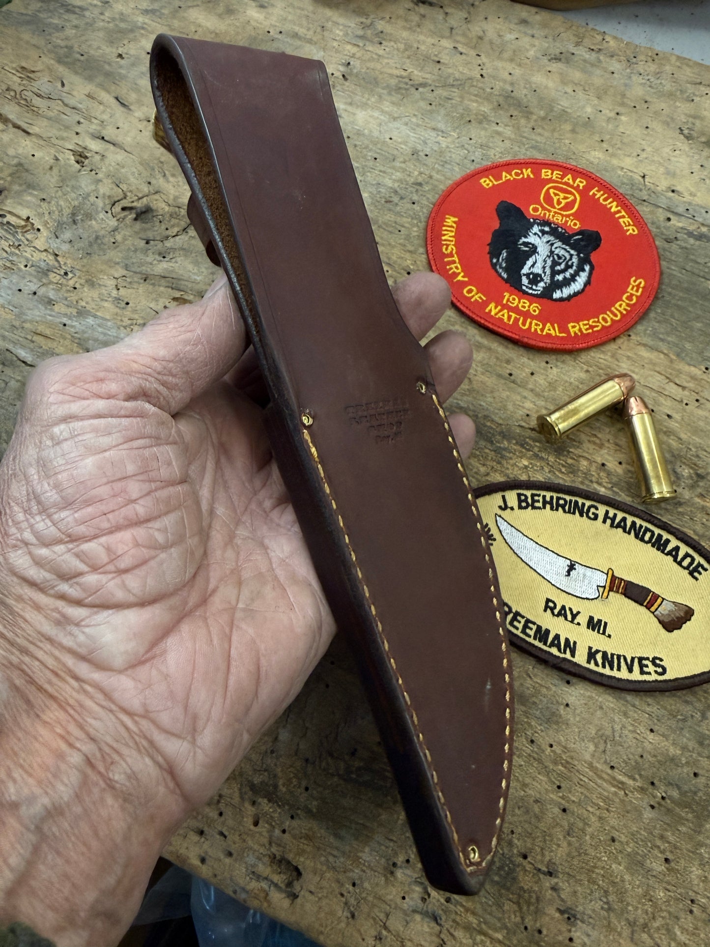 Treeman Pro Cut Iron Mt Hunter Horse Hide Crotch Stag Elephant Ear Sheath