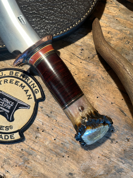 Treeman 6" Copper Woodcraft Horse Hide Crown Stag Shark Sheath