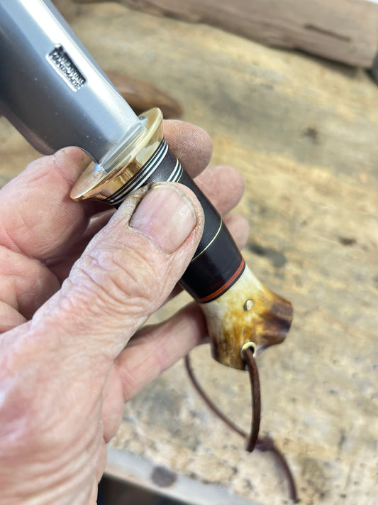 Treeman Deer & Trout 4" Blade Brass Horse Hide Crotch Stag