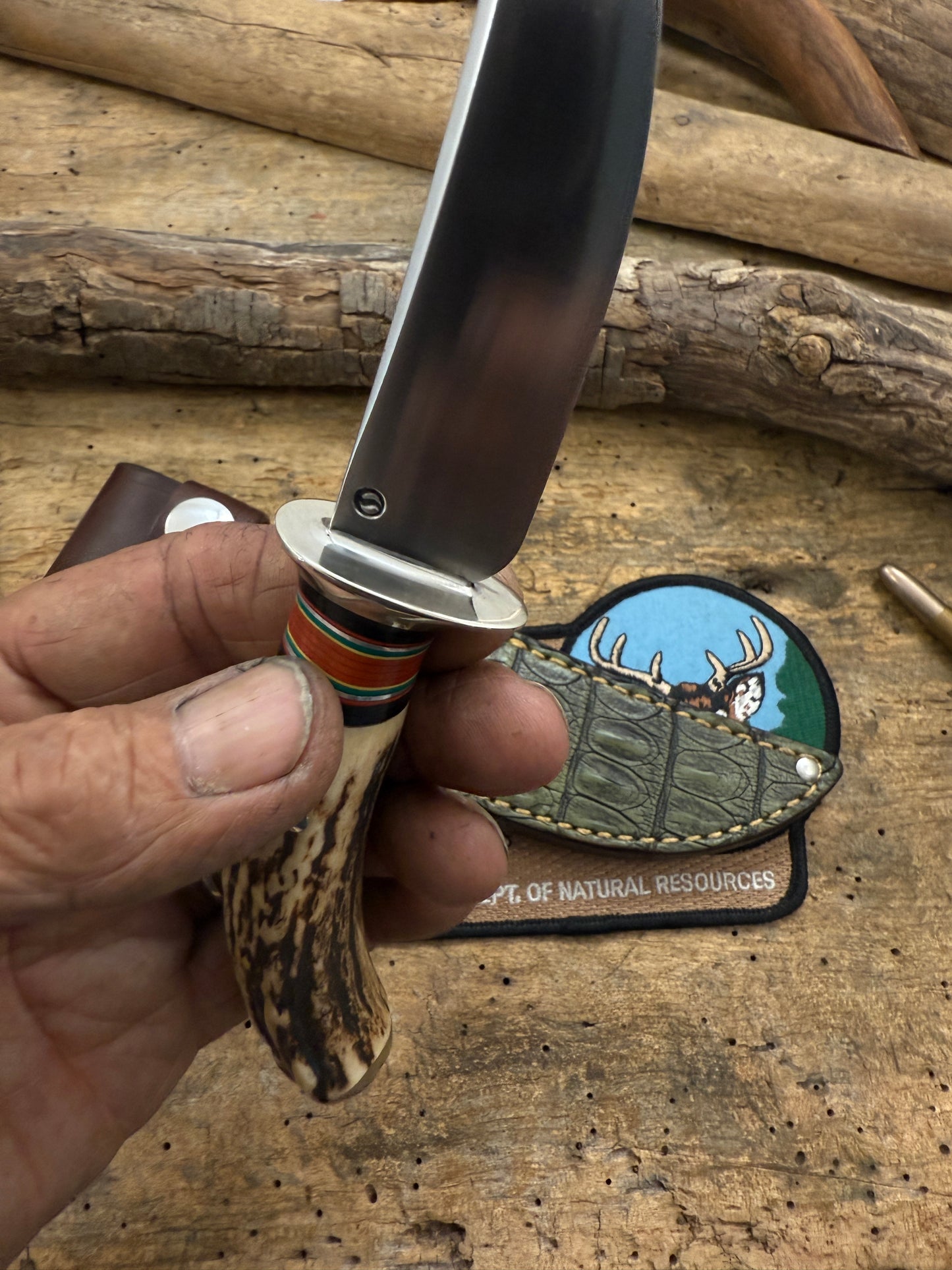 Treeman Trout Knife Green Crock Stag Sheep Horn Stude Spring