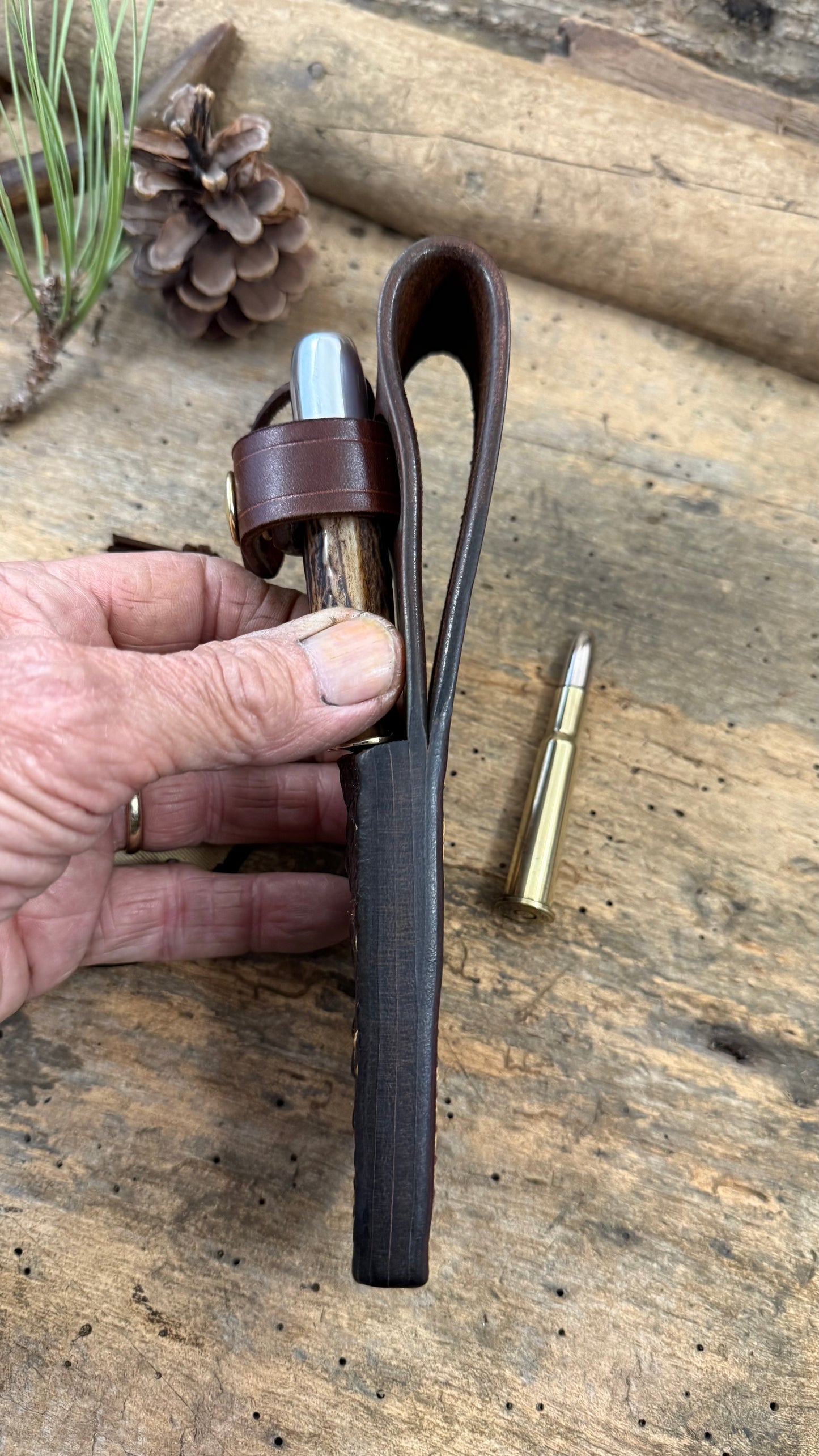 Lil Hunter 3" Blade Stag Aluminum Snapping Turtle Sheath