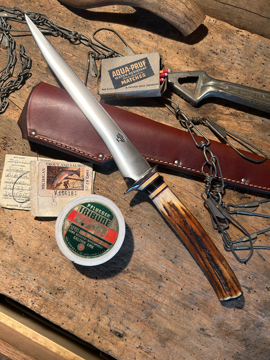 Treeman 9 " Filet Knife AEB-L Sambar Stag