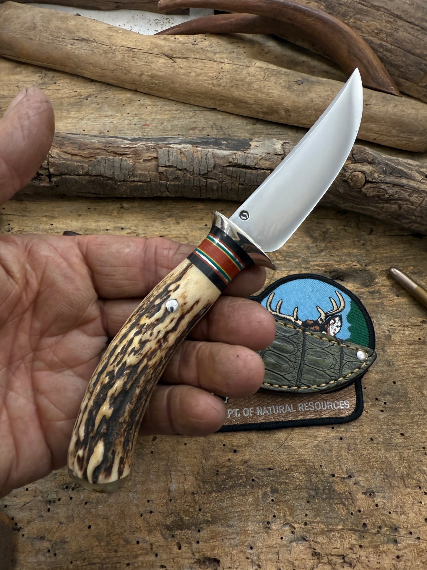 Treeman Trout Knife Green Crock Stag Sheep Horn Stude Spring