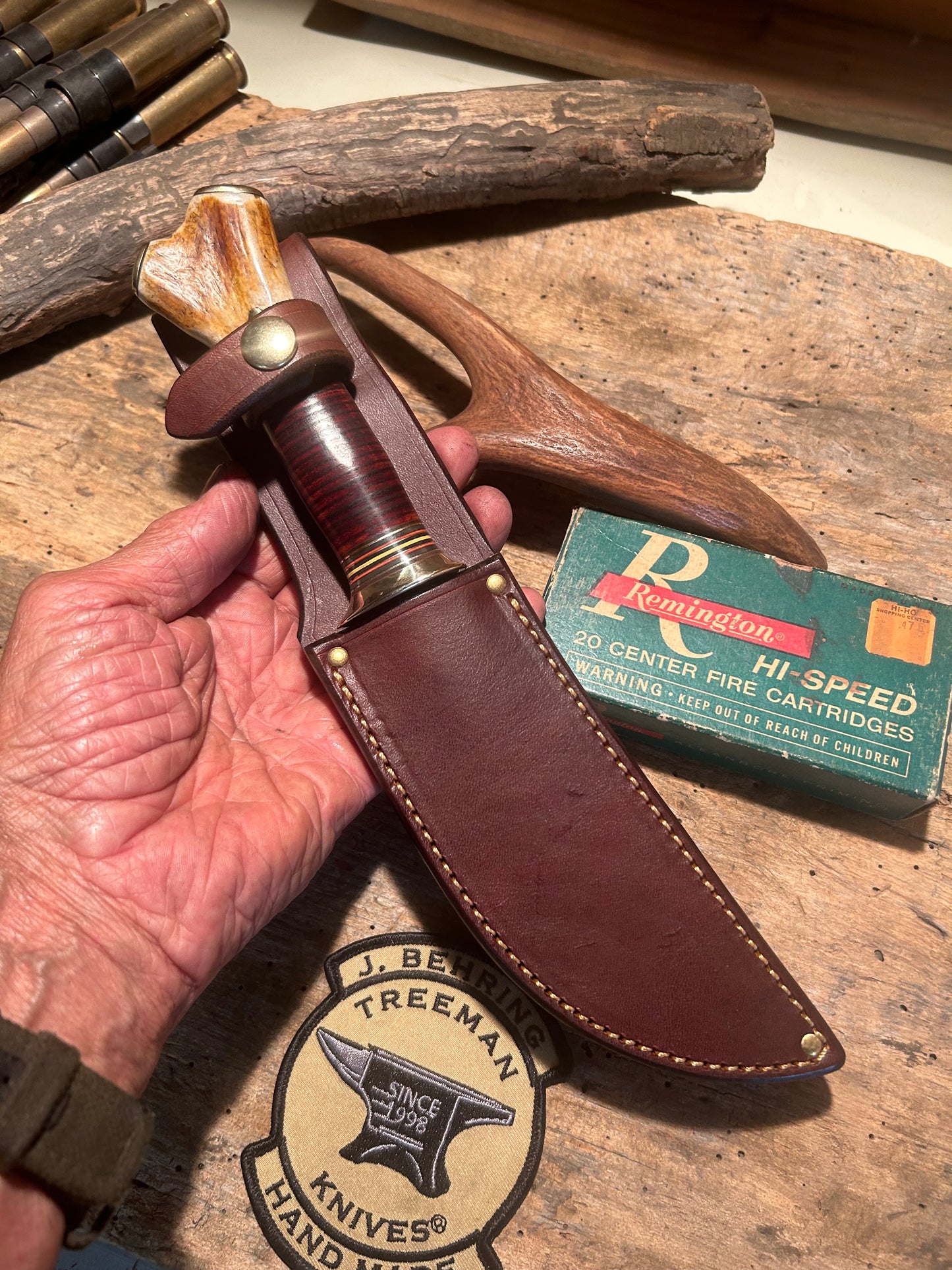 Treeman 6" Hammermark Woodcraft Hunter Brass Capped crotch Stag