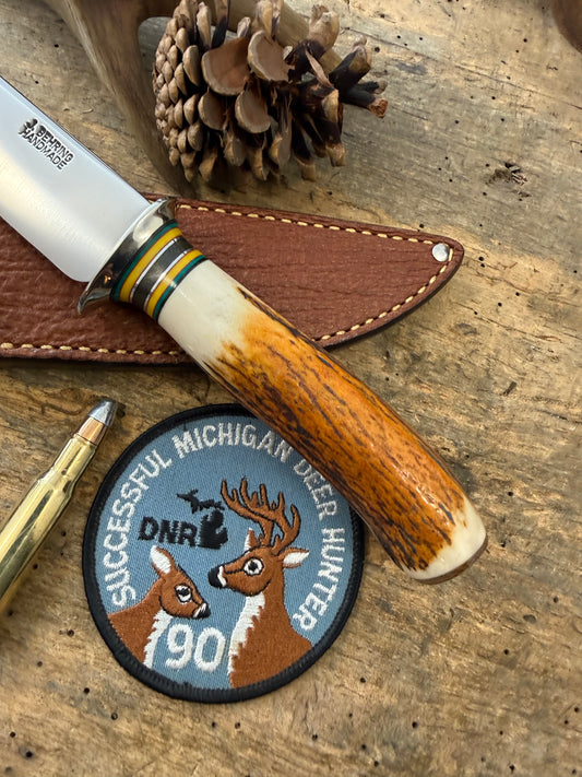 Treeman 5" Sticker AEB-L Stainless Nickel Silver Sambar Stag Mammoth Ivory butt Cap