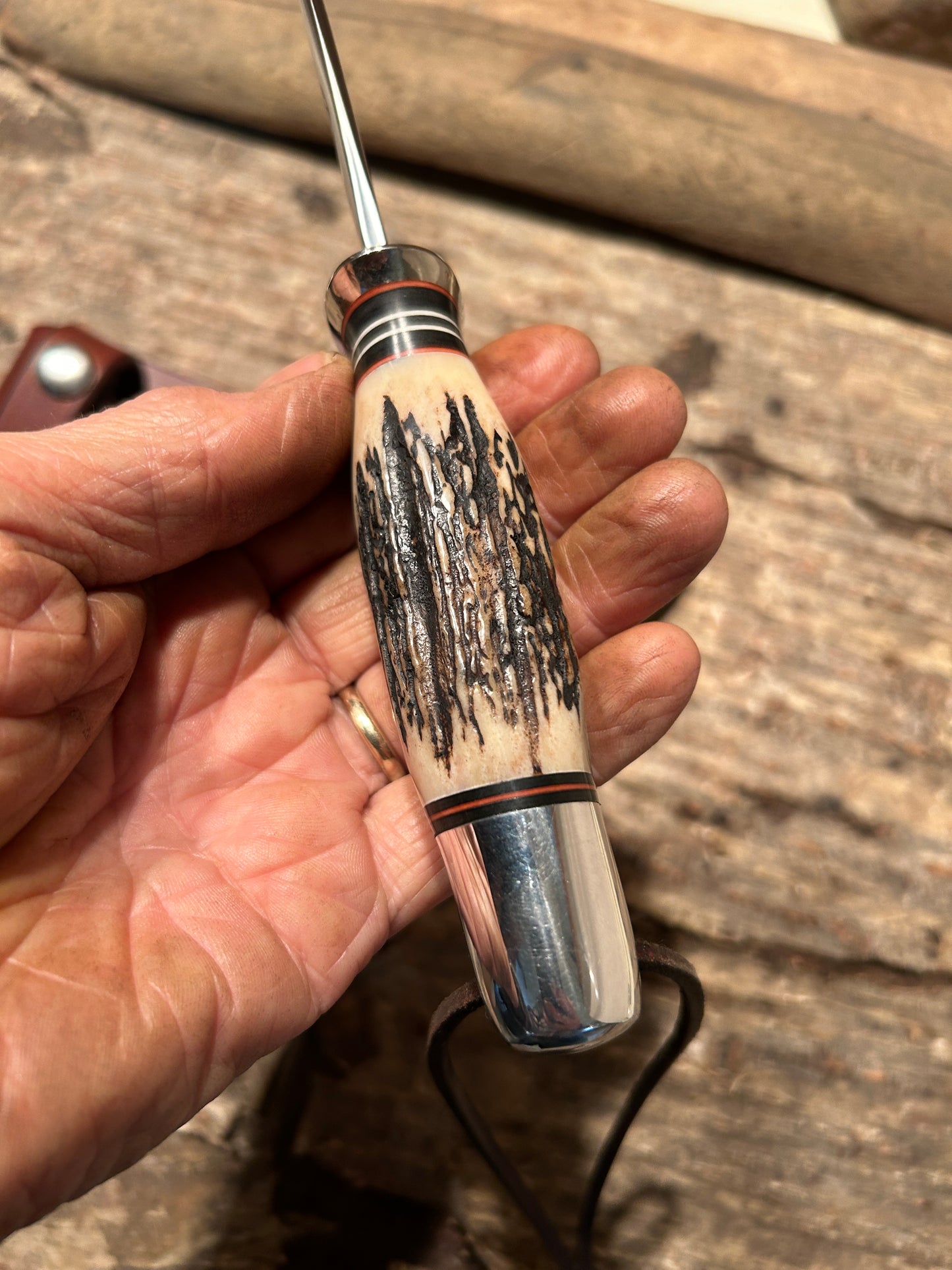 Treeman South Dakota Caper Stag Aluminum AEB-L Stainless Croc Sheath 5 options