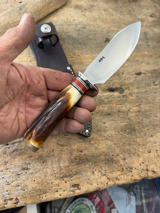 Treeman Special Hinter 4 1/4" AEB-L stainless Nickel Guard 120 Year old German Stag Ivory butt cap
