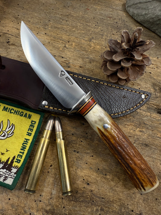 Treeman Deer & Trout 4 1/8" Blade AEBL stainless Sambar stag Mammoth Butt cap NS