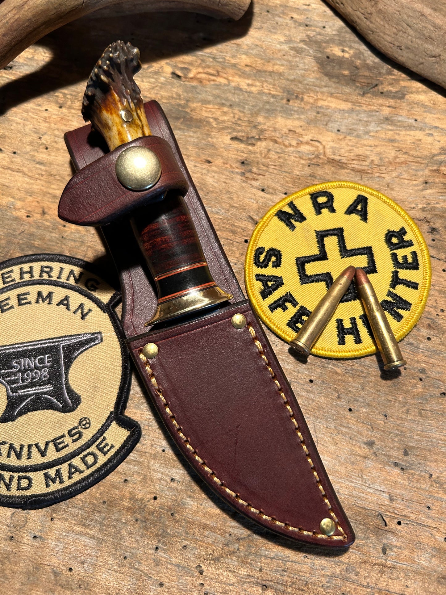 Treeman Caper Brass Horse Hide German Roe Deer crown stag Butt