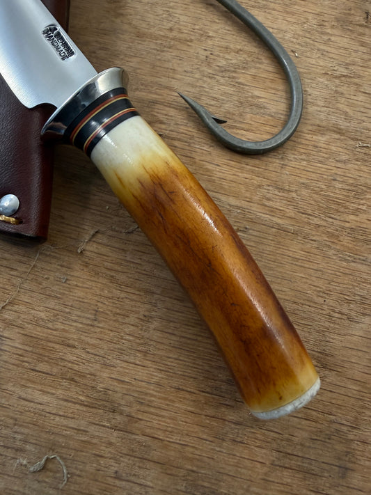 Trout Knife Red Stag Mammoth Cap NS Guard Pouch Sheath