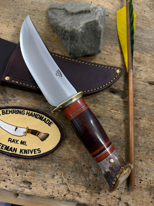 Treeman Big Bay Hunter  Pop's Pro Cut Steel  Horse Hide Crown Stag OLD SCHOOL