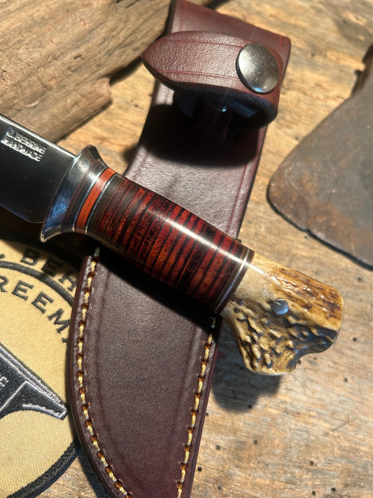 Treeman Lil" Caper 3" Blade Horsehide Crotch Stag Belt Sheath