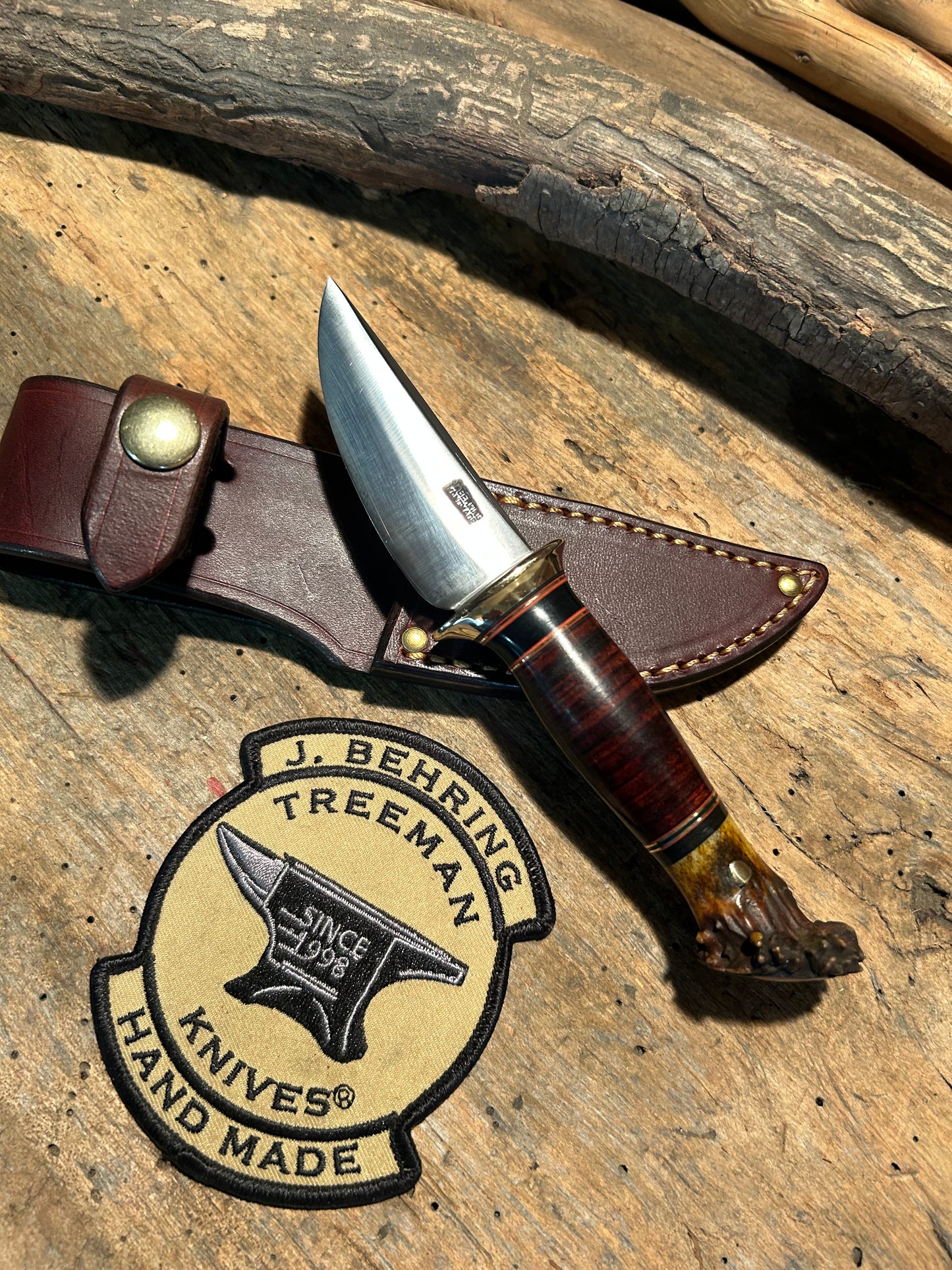 Treeman Caper Brass Horse Hide German Roe Deer crown stag Butt