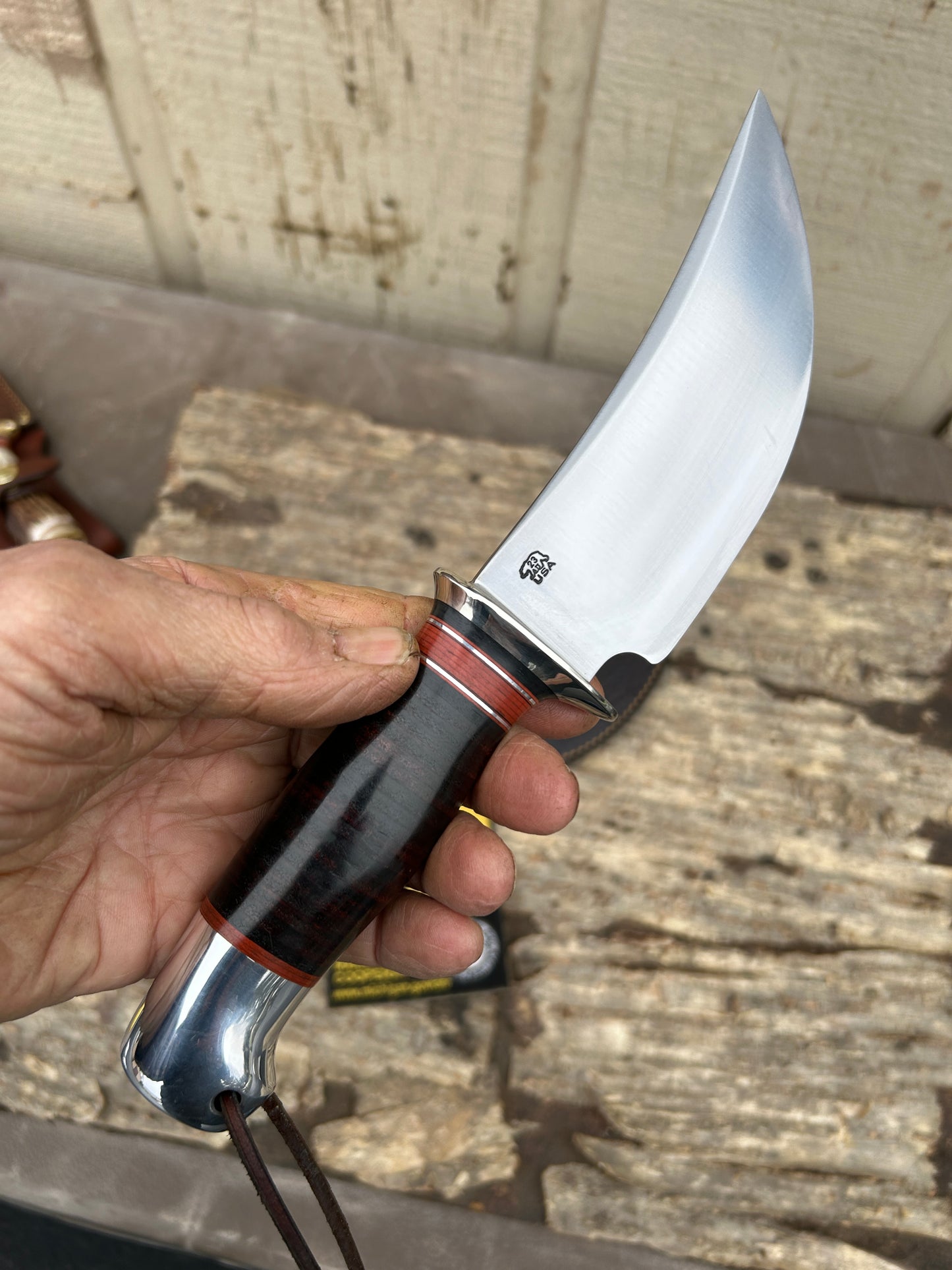 Treeman Fox River Stainless  Brass Guard Aluminum crows beak butt shark sheath