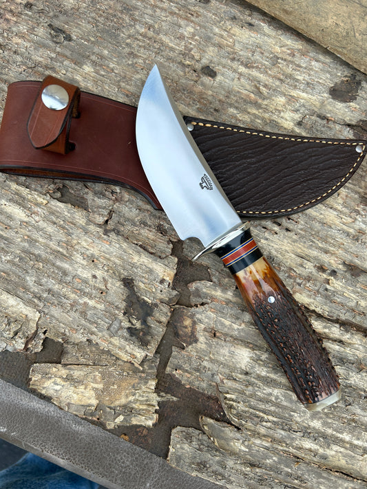 Treeman Fox River  Nickel Guard AAAA Stag Ox Butt Cap Shark Sheath