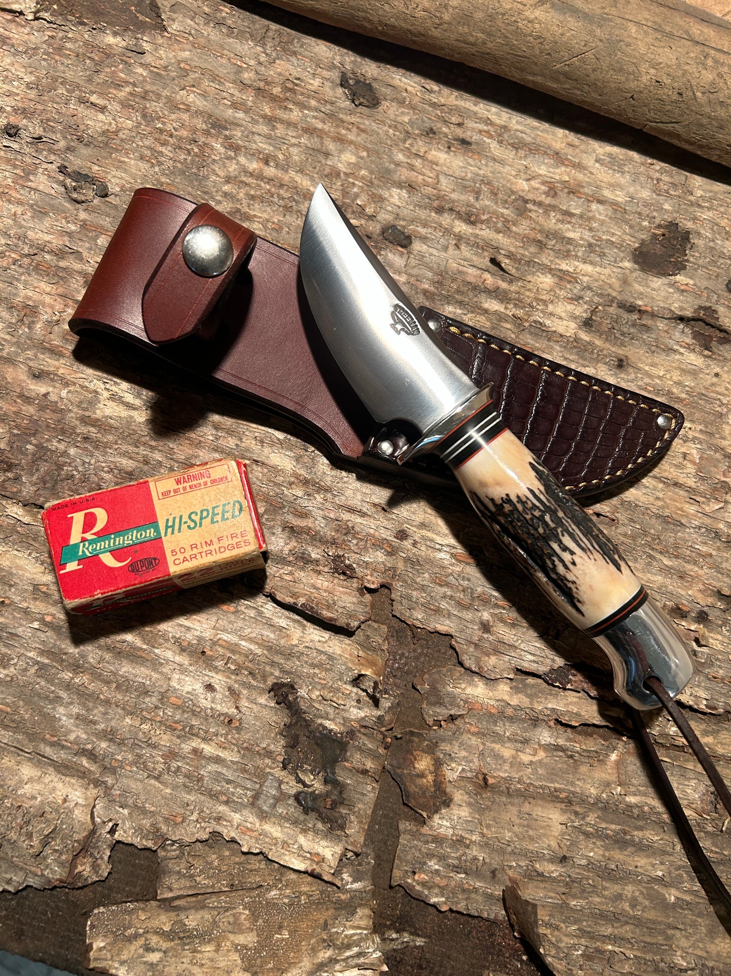 Treeman South Dakota Caper Stag Aluminum AEB-L Stainless Croc Sheath 5 options